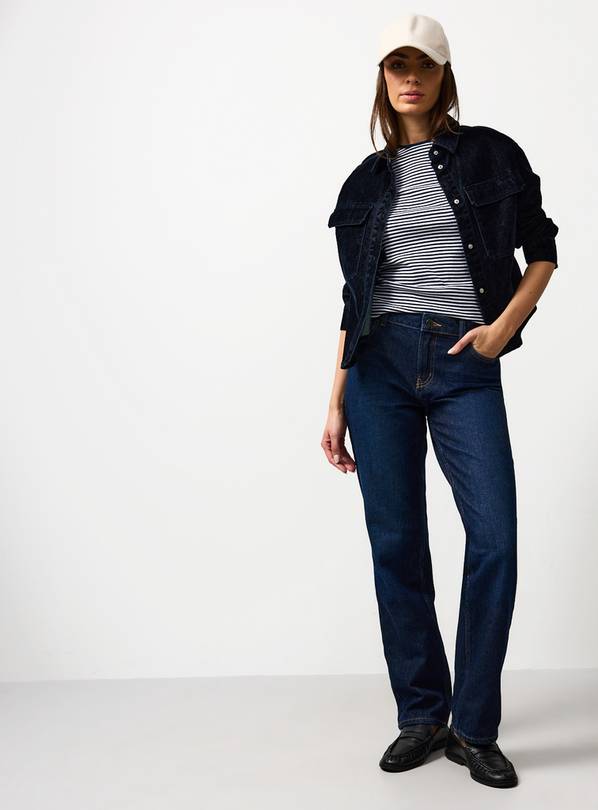 Dark Denim Relaxed Straight Leg Jeans 8L